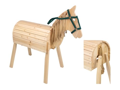 PlayTive Holzpferd Hoz-Pferd für Garten/Outdoor - Beine können in 2 höhen angebracht Werden, aufgebaut ca.: 106 x 52 x 101 cm von Garden Feelings