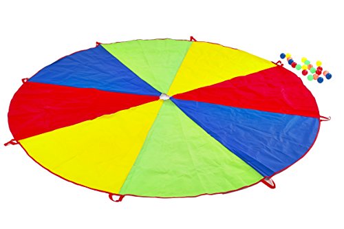 Garden Games 535 - Fallschirm Spiel mit 20 Kugeln (Mehrfarbig), 2,5 m Durchmesser von Garden Games