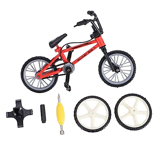 Garneck 1 Satz Fingerrad für kinderspielzeug Birthday Present wohnungsdeko Schreibtisch Finger Fahrrad Mini-MTB Fahrrad aus Fingerlegierung Modell Plastik rot von Garneck