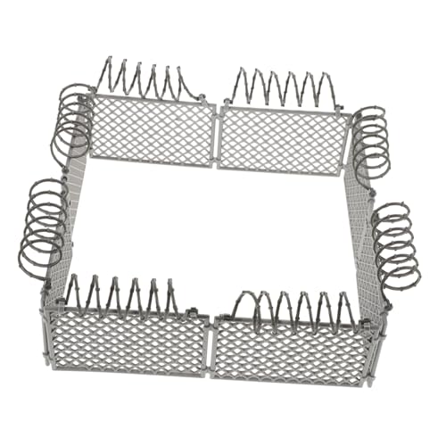 Garneck 1 Satz Gefängnismodell Haken Lamelle Meerschweinchenkäfig Zaunbildschirm Nagetier schutzzaun kunststoffzaun spielset Minizaun für Puppenhauszubehör Spielzeugzaun Plastik Light Grey von Garneck