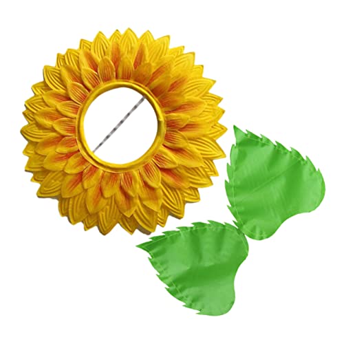 Garneck 1 Satz Kopfschmuck Aus Sonnenblumen Sonnenblumen-Kopfbedeckung Bausatz Gänseblümchen-kostüm Sonnenkostüm Für Sonnenblumenkostüm Damen Sonnenblumen-hundekostüm Seidentuch von Garneck