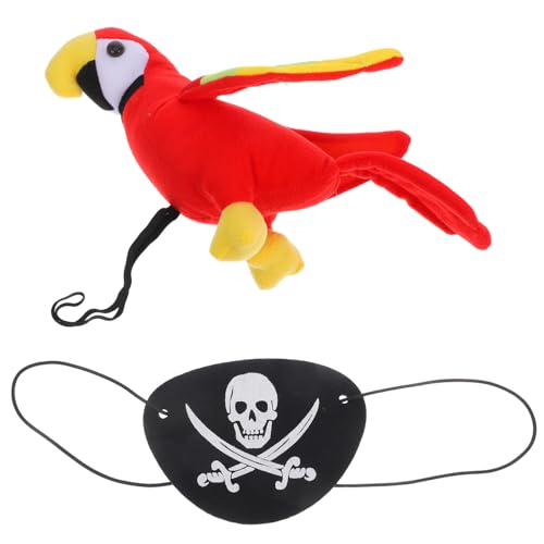 Garneck 1 Satz Piratenpapagei Schulterpapagei Piratenzubehör Papagei Plüsch Papagei Stofftier Vogel Plüschtier Kostümzubehör Plüschtier Papagei Papageienkostüm Piraten-Requisiten von Garneck