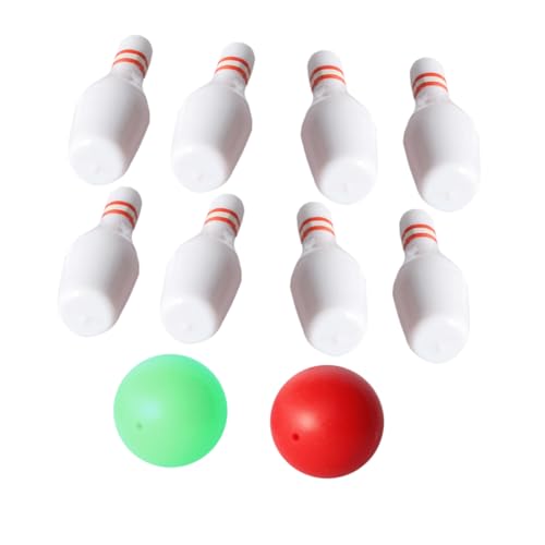 Garneck 1 Satz Puppenhaus-Bowling Blase Reize Mini-bowlingkugeln Bowlingspiele Für Drinnen Outdoor-Bowling Kleine Bowlingkegel Miniatur Zauberstab Desktop-Bowling Zehn von Garneck