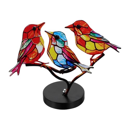 Garneck 1 Satz Vogel-Desktop-Dekoration Vogelhäuschen zum Aufhängen im Freien Vögel Vogel Fütterer metallfiguren metalbird Dekorationen für Vogelfiguren Vogel-Statue Eisen Colorful von Garneck