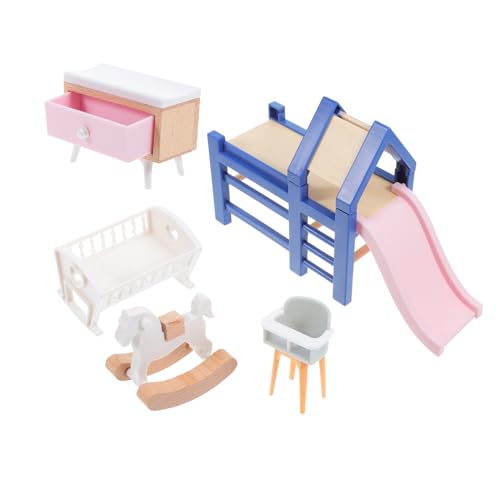 Garneck 1 Set Puppenhaus-babymöbel-Set: 1:12 Miniatur-Wiege, Rutsche, Schaukelpferd, Hocker – Rollenspiel-Set – Puppenhaus-zubehör, Puppenspielplatz-Set Garneck 1 Set Puppenhaus-babymöbel-Set: 1:12 Miniatur-Wiege, Rutsche, Schaukelpferd, Hocker – Rollenspiel-Set – Puppenhaus-zubehör, Puppenspielplatz-Set von Garneck