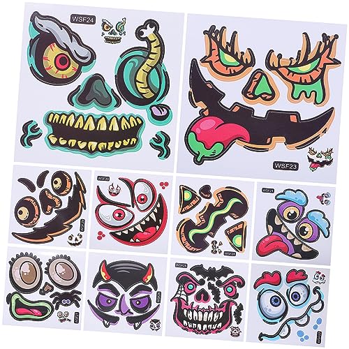 Garneck 10 Stück Halloween Kürbis Aufkleber Teiliges Sichere Wiederverwendbare Wand und Fensterdeko mit Verschiedenen Gesichtsausdrücken Kreative Halloween Dekoration für Zuhause und Garneck 10 Stück Halloween Kürbis Aufkleber Teiliges Sichere Wiederverwendbare Wand und Fensterdeko mit Verschiedenen Gesichtsausdrücken Kreative Halloween Dekoration für Zuhause und von Garneck