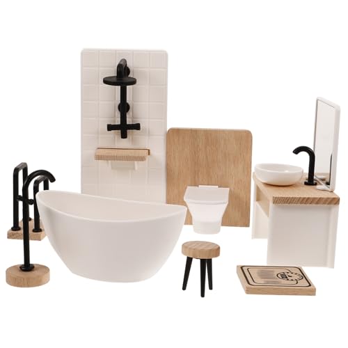 Garneck 12 – Miniatur-WC - Badewanne Badezimmerschrank Mit Waschbecken – Hochwertige Möbel Für Die Puppenstube Badezimmer Accessoires von Garneck