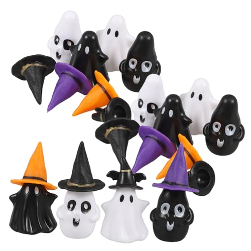 Garneck 12 Sätze Mini-Geister-Hexenhut Schäumt Vogelmodelle Mini-Zubehör Gruselige Dekorationen Wohnaccessoires Halloween Mikro-Landschaftsornamente Zubehör für Terrarien Plastik von Garneck