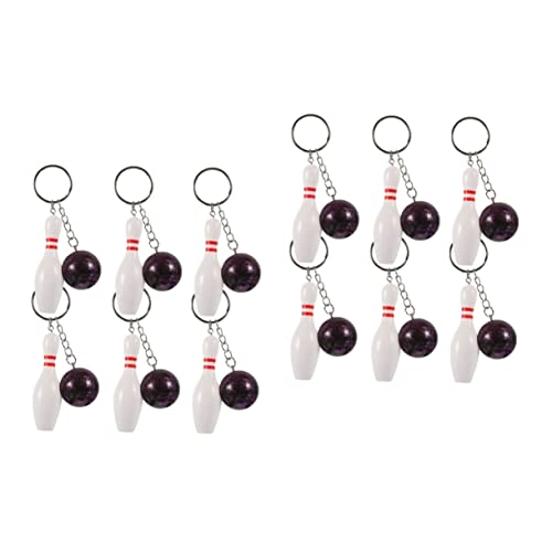 Garneck 12 Stk Bowling-Schlüsselanhänger Mini-Bowlingkugel und Pin-Schlüsselanhänger Neuheit Schlüsselanhänger schlüsselkette charms anhänger Handtaschen-Anhänger-Charms Rucksack-Anhänger von Garneck