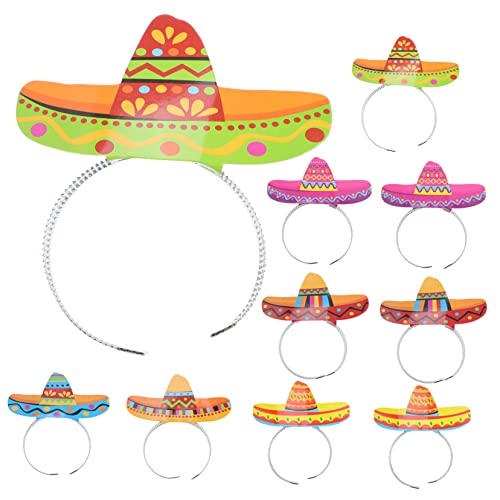 Garneck 12 Stück Mexikanisches Stirnband Kappe Für Männer Sombrero Laufende Kappe Fiesta-stirnband Kappen Fiesta-partyhüte Gebläse Lustiger Fiesta-hut Stirnbänder Hut Hut Deko Papier von Garneck