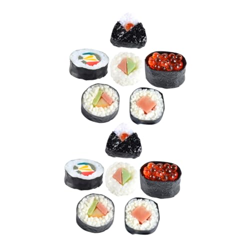 Garneck 12 Stück Sushi-Modell Sushi-Form Sushi-Requisiten Sushi-Simulation Sushi gefälschtes Sushi Japanisches Sushi Sushi Attrappe Spielzeugnahrung künstliches Essen PVC von Garneck