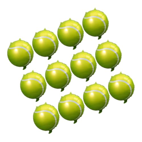 Garneck 12 Stück Tennisballon aufblasbarer ball luftballons Tennisschläger-Ballons Tennis-Thema Badminton Baseball-Ballons Geburtstagsfeierdekorationen Partyballon Aluminiumfolie Green von Garneck