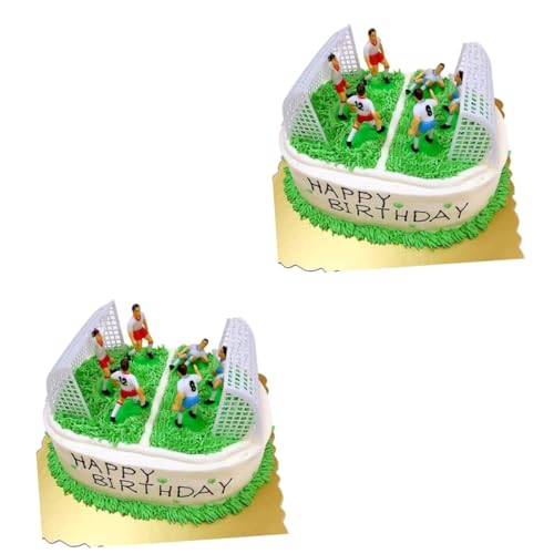 Garneck 16 Stück Fußball Kuchenaufsatz Fußball Kuchendekoration Kuchenaufsatz Geburtstags Fußball Kuchenaufsatz von Garneck