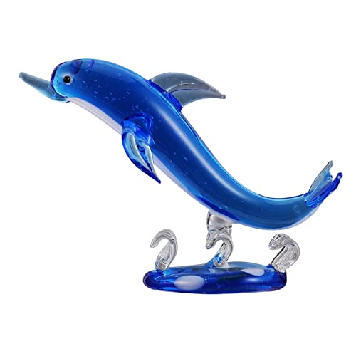 Garneck 1stk Delphin Aus Glas Hund Briefbeschwerer Delphin Schildkröte Delfinfigur Miniatur Delfinspielzeug Tiere Babyparty-fingerabdruckbaum Hirsch Säugetier Oktopus Niedlich Feng Blue von Garneck