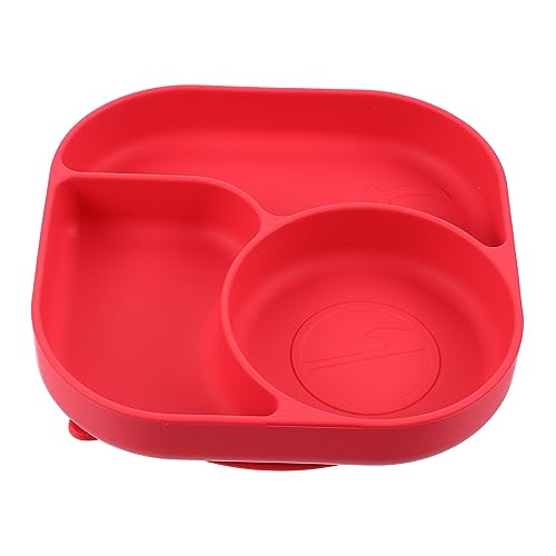 Garneck 1stk Teller Babygeschirr Saugplatten Für Kleinkinder Kindertabletts Zum Essen Kleinkindbesteck Langlebiges -sauger-geschirr Platte Für Babyfächer Rot Kieselgel von Garneck