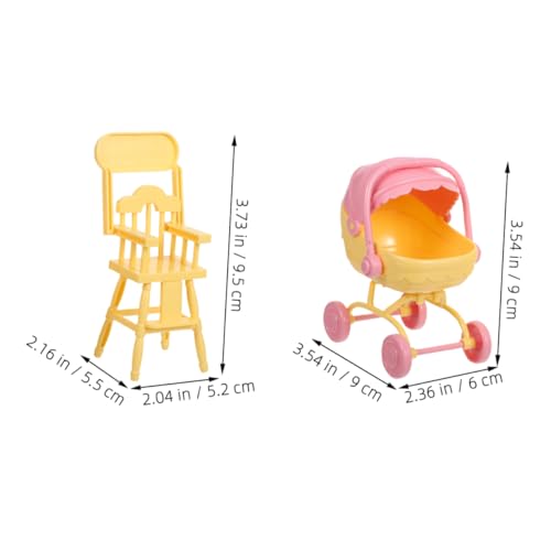 Garneck 2 Sätze Realistischer Babywagen Hochstuhl Modell Kompaktes Tragbares Miniatur Puppenzubehör für Interaktives Spiel und Dekorative Dollhouse Ausstattung Garneck 2 Sätze Realistischer Babywagen Hochstuhl Modell Kompaktes Tragbares Miniatur Puppenzubehör für Interaktives Spiel und Dekorative Dollhouse Ausstattung von Garneck