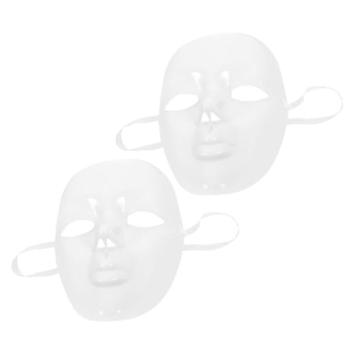 Garneck 2 Stück Diy-Maskerade-Maske Mache-Maske Bemalbare Kunststoffmaske Mardi-Gras-Maske Für Karneval Cosplay Party Kostüm von Garneck