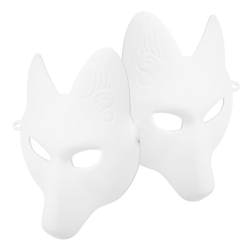 Garneck Halloween Unbemalte Blanko-masken 2-teiliges Set Maske Für Jungen Und Mädchen Partyzubehör Schulaktivitäten von Garneck