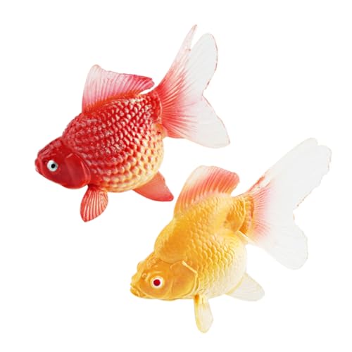 Garneck 2 Stück Kognitives Fischspielzeug Ornament Goldfischglas Badespielzeug Künstlicher Simuliertes Fischmodell Gefälschtes Fischornament Aquarium von Garneck