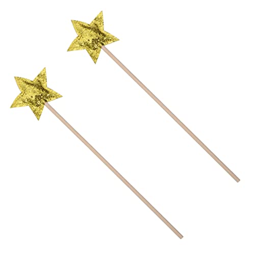 Garneck 2 Stück Zauberstab Fairy Wand partyzubehör Fantasie für The Girl glühen Feenflügel Zauberstäbe für Mädchen Zauberstäbe der Engelsfee Stoff Golden von Garneck