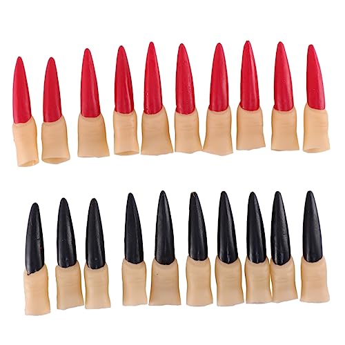 Garneck 20 Stück Halloween Fingernägel Krallen Set – Gruselige Hexenfinger Für Kostüme - Perfekte Halloween Dekoration Und Cosplay Zubehör - Ideal Für Spukhaus Und Halloween Party von Garneck