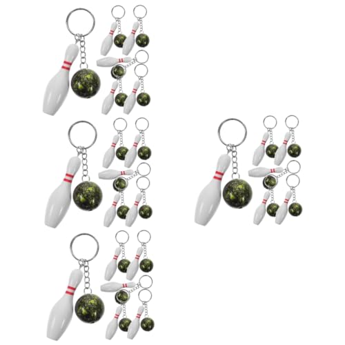 Garneck 24 Stk Bowling-schlüsselanhänger Für Bowling-fans Ketten 3d-sport-schlüsselanhänger Auto Schlüsselanhänger Mini-bowlingkugel Mini-geldbörse Bowling-schmuck Pvc Green von Garneck