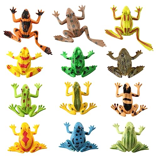 Garneck 24 Stück Vinyl-Frosch-Ornament Kinderpädagogische Spielzeuge Kinderspielzeug Mini- Miniaturen für Toys tierisches Mini-Modell Partydekorationen PVC von Garneck