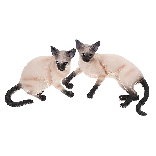 Garneck Katze Plüschtier 2st Simulationstiermodell Animal Toys Tier Raumdeko Plasure Simulierte Tierfigur Simuliertes Katzenmodell Katzendekoration Realistische Katzenmodelle Katzenfigur Plastik von Garneck