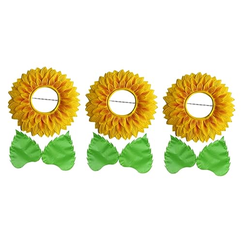 Garneck 3 Sätze Kopfschmuck Aus Sonnenblumen Kreative Sonnenblumen-Kopfbedeckung Blumenkostüm Damen Cosplay-Sonnenblume Hut Mit Sonnenblumenkopfbedeckung Für Leistung Seidentuch von Garneck