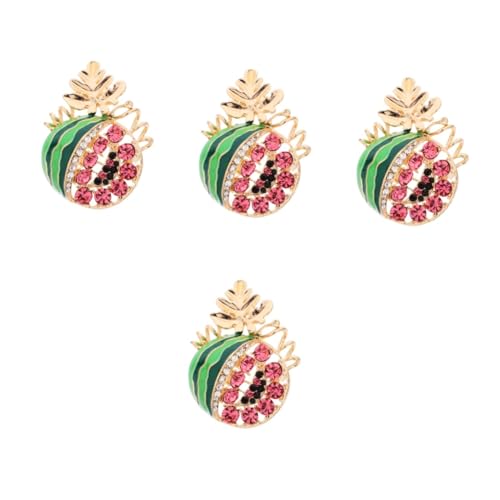 Garneck 4 Stück Wassermelonenbrosche geburtstags wassermelone brosche Wassermelonen-Anstecknadel Sicherheitsbroschennadeln Wäscheklammern Schal Cardigan Clips Frauen kleiden Clips von Garneck