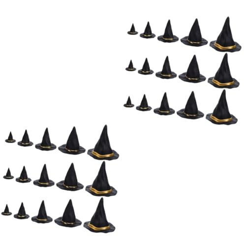 Garneck 40 Stk Halloween-hexenhut Kleine Hüte Für Kuchendekor Hexenhut Miniatur Hut Für Minihauspuppe Mini-hüte Hexenhüte Zum Basteln Miniatur-hexenhut Hexenhut-stirnband Mini-hut Plastik von Garneck