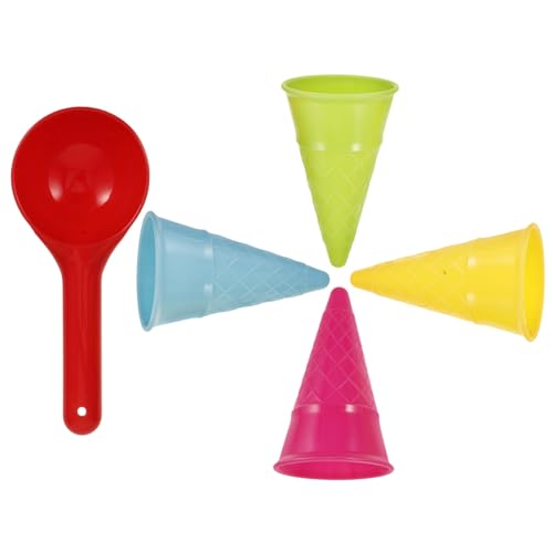 Garneck 5 Stück Teiliges Strandspielzeug aus Robustem Eiscreme Kugelschaufel und Eistüten Leicht zu Greifen für Sandkasten Park und Strand Fördert Motorik und Garneck 5 Stück Teiliges Strandspielzeug aus Robustem Eiscreme Kugelschaufel und Eistüten Leicht zu Greifen für Sandkasten Park und Strand Fördert Motorik und von Garneck