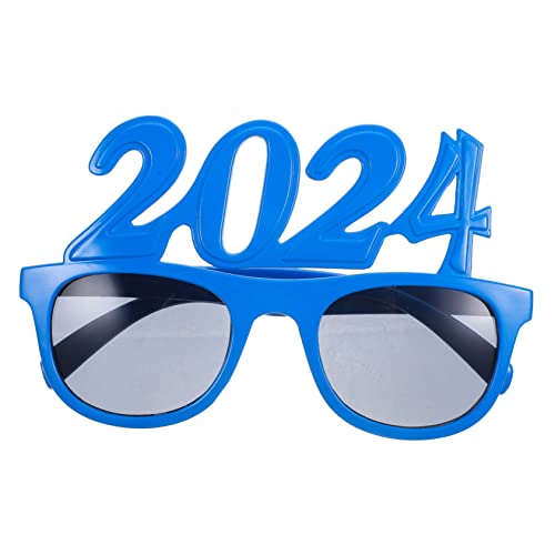 Garneck 5St 2024 Brille Kostümparty-Brille Sonnenbrille für die Feiertagsparty Abschlussfeier Brille kinder party partyknaller kinder Neujahrsparty-Brillen Zahlenbrille Plastik Blue von Garneck