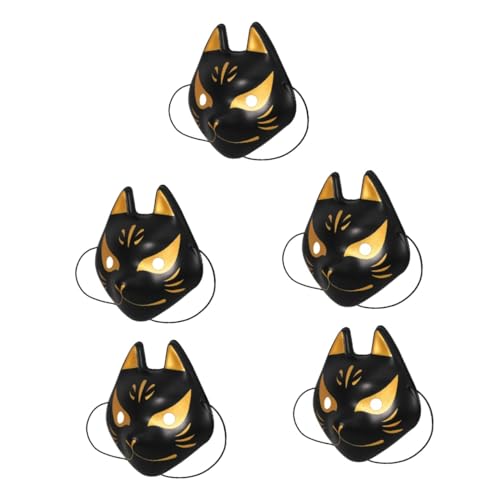 Garneck 5St kleine Fuchsmaske Katzen Halbmaske Maskenball Maske Tier-Cosplay-Maske halloween maske masken für halloween Halloweenkostüm japanische Fuchsmaske Maske für Erwachsene Plastik von Garneck