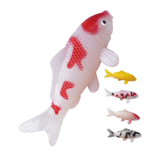 Garneck 5St künstlicher Fisch schwimmendes Aquarientier schwimmende Teichdekoration Aquarium-Tierfigur Dekoration für Fischtank Kunstfisch Modell Fischmodelle realistischer Fisch PVC von Garneck