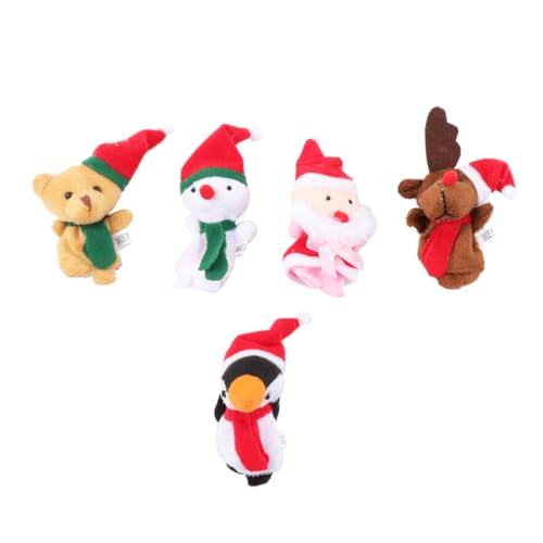 Garneck 5er Set Weihnachtsfingerpuppen – Interaktive Handpuppen Für - Bestehend Aus Santa Claus - Schneemann Rentier Bär Und Pinguin – Perfekt Für Geschichten Und Festliche Stimmung von Garneck