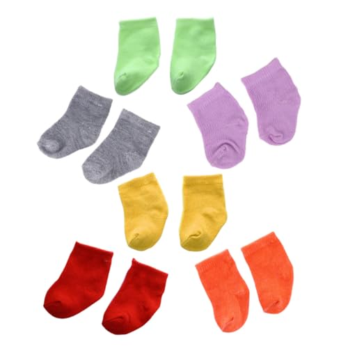 Garneck 6 Paar Puppensocken Für 43 cm Puppen – Mini Socken Für Babypuppen - Knöchelhohe Puppenkleidung Accessoires in Zufälligen Farben – Ideal Für Rollenspiele Und Kreatives von Garneck