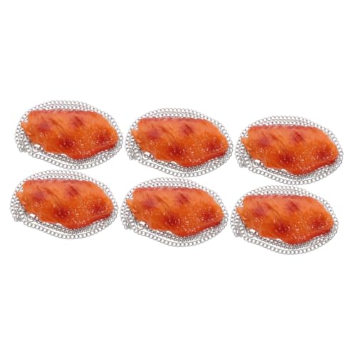 Garneck 6 Stk Kreative Hühnerflügel-halskette Fake-food-anhänger Halskette Mit Gebratenem Huhn Lebensmittel-anhänger Partygeschenk Deko-halskette Lebensmittelverzierung Hühnerhalskette Pvc von Garneck