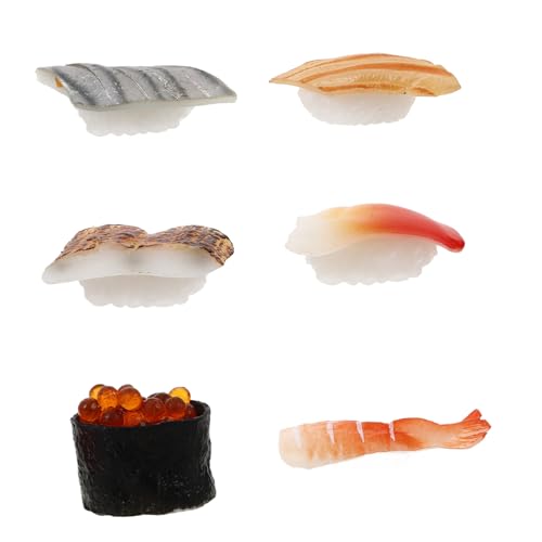 Garneck 6 Stück Sushi-Simulation Simulationsmodell Für Sushi-Lebensmittel Künstliches Sushi- Simuliertes Onigiri Simuliertes Sushi-Modell Mini-Food- Foto -Requisiten Plastik von Garneck