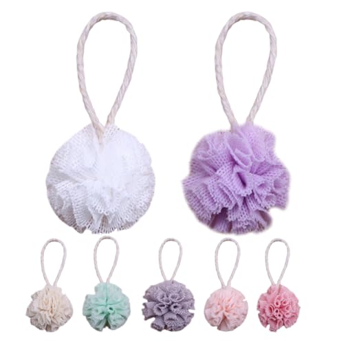 Garneck 7 Stück Puppenhaus-badeball Artikel Badeschwamm Dusche Netz Ultra Mini Badezubehör Figur Mesh-Pouf-badeball Stecker Kleine Duschschwämme Schwimmbad Badewanne Polyester von Garneck