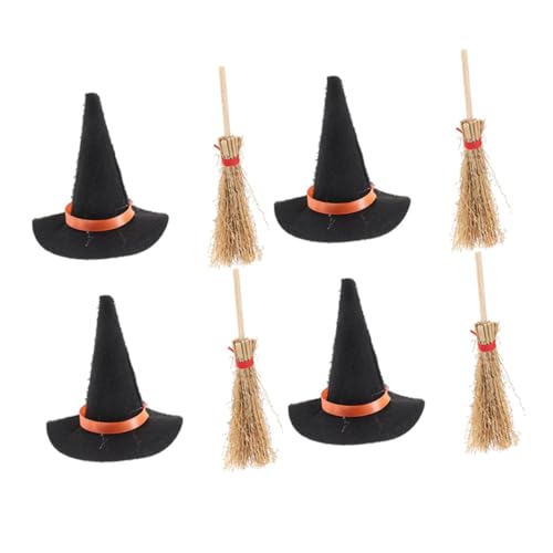 Garneck 8 Stück Teiliges Mini Hexenhut und Besen aus Filz Schwarzer Mini Hexenhut und Roter Hexenbesen Puppenhaus Dekoration für Halloween Handgefertigte Miniatur Hexenaccessoires Garneck 8 Stück Teiliges Mini Hexenhut und Besen aus Filz Schwarzer Mini Hexenhut und Roter Hexenbesen Puppenhaus Dekoration für Halloween Handgefertigte Miniatur Hexenaccessoires von Garneck