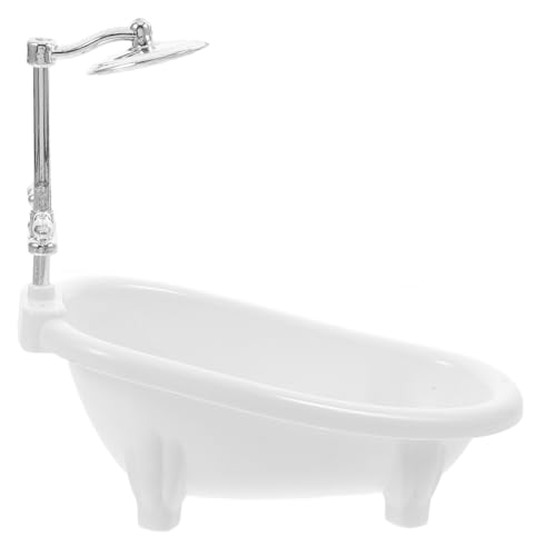 Garneck Badzubehör Für Puppen Babybadewanne Mini-puppenbadewanne Kleinkindbadspielzeug Badewanne Puppenhäuser Mini-badewanne Puppenhaus-badewanne Puppenhausmöbel Weiß von Garneck