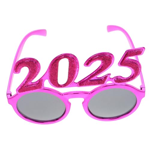 Garneck Digitale Brille Weihnachtsbrille Silvester Party Zubehör Silvester Brille Neujahrs Party Zubehör 2025 Party Brille 2025 Neujahrs Brille Abschluss Brille PC Rosig von Garneck