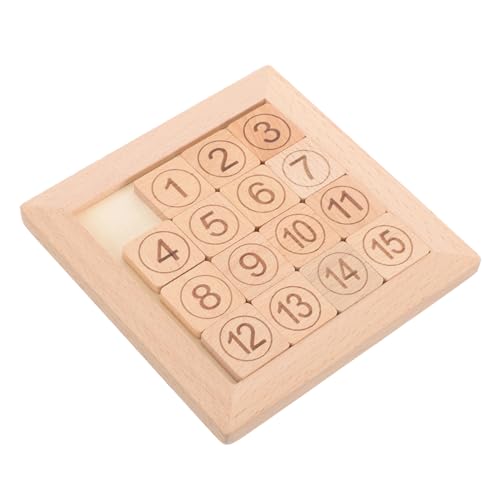 Garneck Digitale Huarong-Straße zappeln Puzzle-Denkaufgabe Gleitzahlenrätsel schiebepuzzle Puzzle holzspielsachen Fun Toy zur Intelligenzentwicklung Zahl Lehrtafel hölzern von Garneck