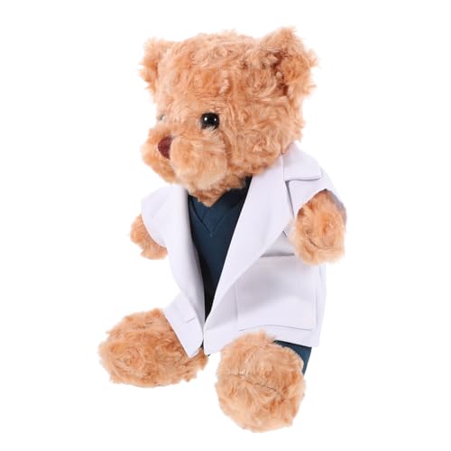 Garneck Doktor-bär-puppe Kleiner Bär Stofftier Gefüllte Puppendekoration Weicher Stoffbär Tragen Kuscheltier Ausgestopftes Bärentier Stofftier Bär Dekorative Bärenpuppe Plüsch Light Brown von Garneck