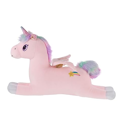 Garneck Einhorn-Puppe deko tierkissen kucheltier The Unicorn bidoof Plush Trostpuppe Plüschpuppe Cartoon-Puppe Spielzeugornament Einhorn Puppe Daunen Baumwolle Rosa von Garneck