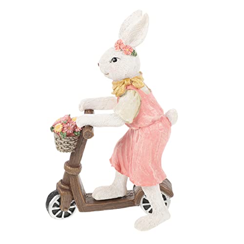 Garneck Fahrradkaninchenverzierung hasenfiguren Hasen gartendeko Osterhasen-Herzstück Futter für Meerschweinchenkäfige Auto Hasenstatuen für den Haushalt Harzhäschen basteln Rosa von Garneck