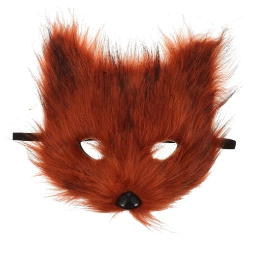 Garneck Fuchs Maske Maskierte Maske Venetianische Maske halloween maske Verkleidungsmaske Maskendekoration Maskerademaske für Partys Fuchsmaske Tiergesichtsmaske Partyzubehör Haar Brown von Garneck