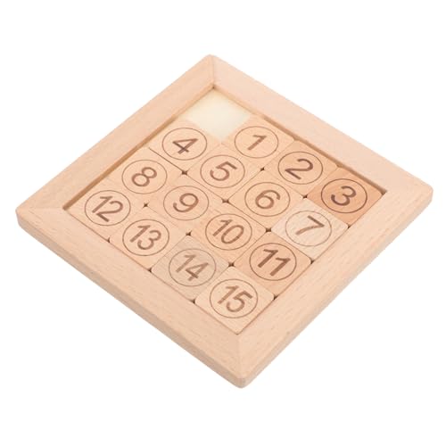 Garneck Holz Schiebepuzzle Mit 15 Zahlen - Lernspielzeug Für - Fördert Denkfähigkeiten Und Mathekompetenz Ideales Schiebespiel Für Jungen Und Mädchen von Garneck