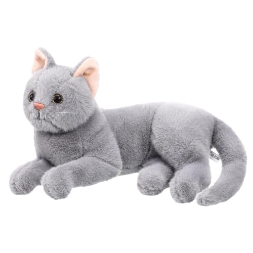 Garneck Katze Plüschtier realistische Plüschkatze kleine Kuscheltiere ausgestopfte Katze Plüschtier- stofftier Katze Puppen Plüschkatzenpuppe Simulationskatzenpuppe Grey von Garneck